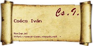 Csécs Iván névjegykártya