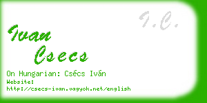 ivan csecs business card