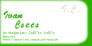 ivan csecs business card